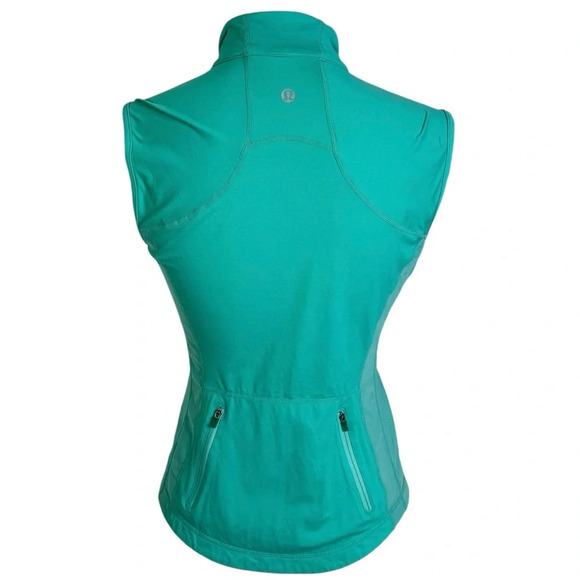 Lululemon Lightweight Mesh Sides Back Zip Pockets Athletic Vest Green Size 6 - Picture 2 of 9